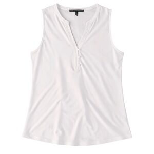 White House Black Market White Sleeveless V Neck Blouse L Workwear